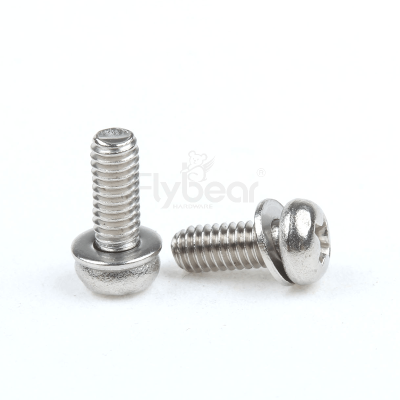 304不銹鋼A2-50十字槽盤頭帶彈墊組合螺釘Q/DM-02